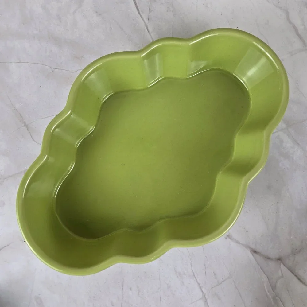 Set of 2 Chantal Talavera Collection Green Casserole Dishes 1Qt and 1.5 Qt